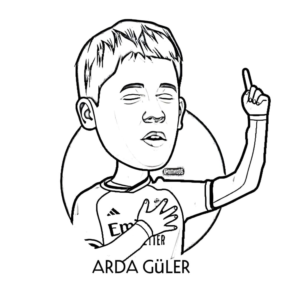 Desenho de Arda Güler Comemorando Para Colorir para colorir e imprimir Desenho de Arda Güler Comemorando Para Colorir para colorir