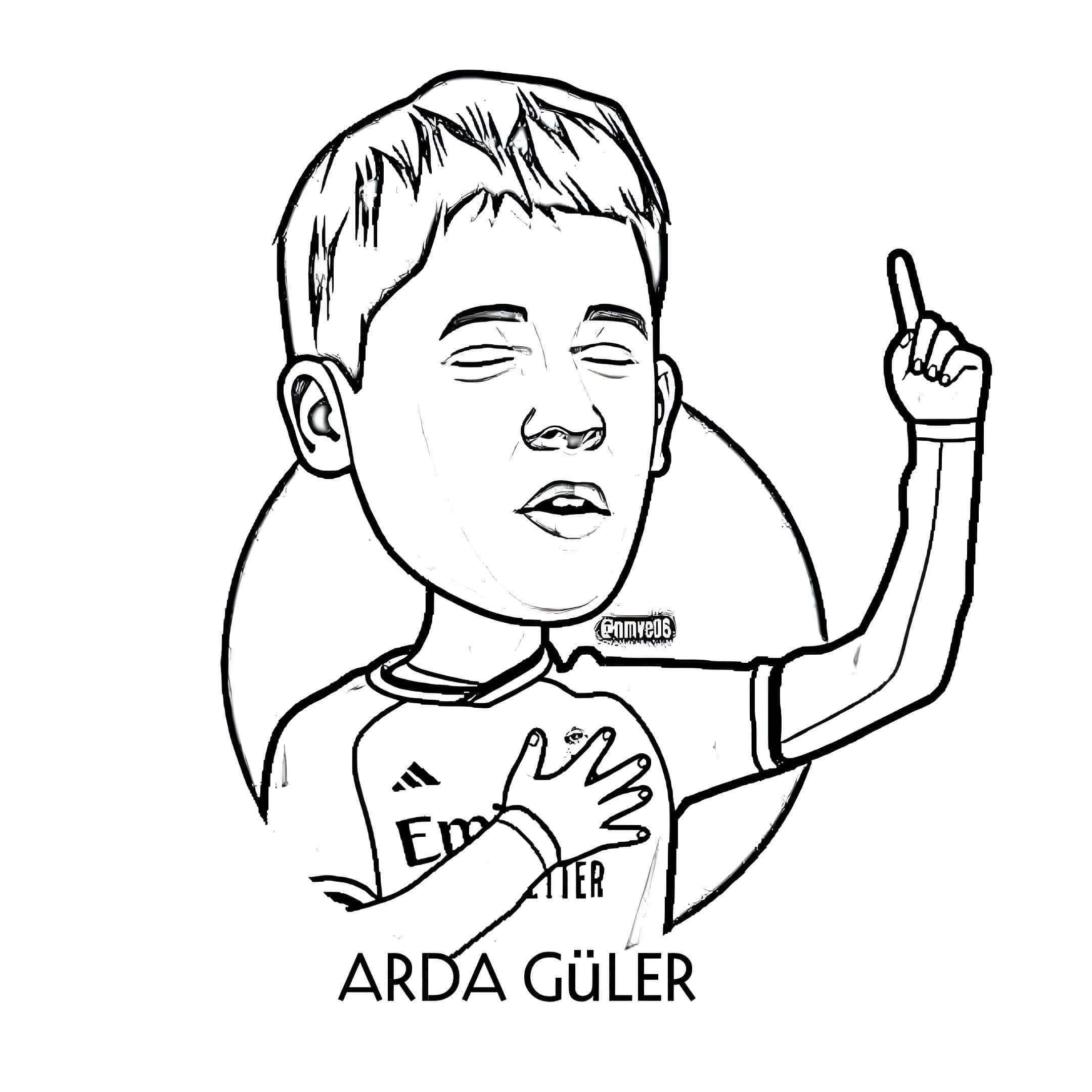 Desenho de Arda Güler Comemorando Para Colorir para colorir