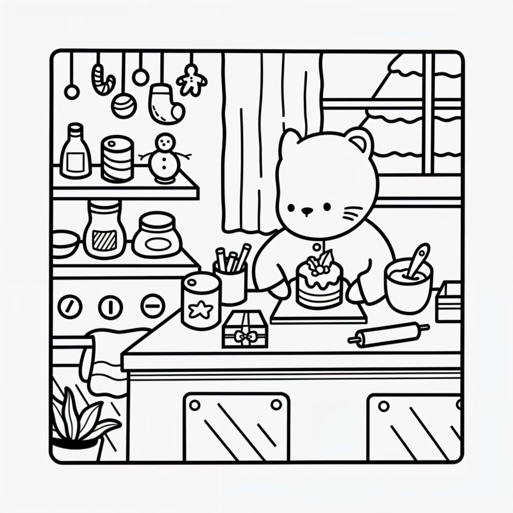 Desenho de Desenho de Bobbie Goods cozinhando bolo na cozinha para colorir para colorir e imprimir Desenho de Desenho de Bobbie Goods cozinhando bolo na cozinha para colorir para colorir