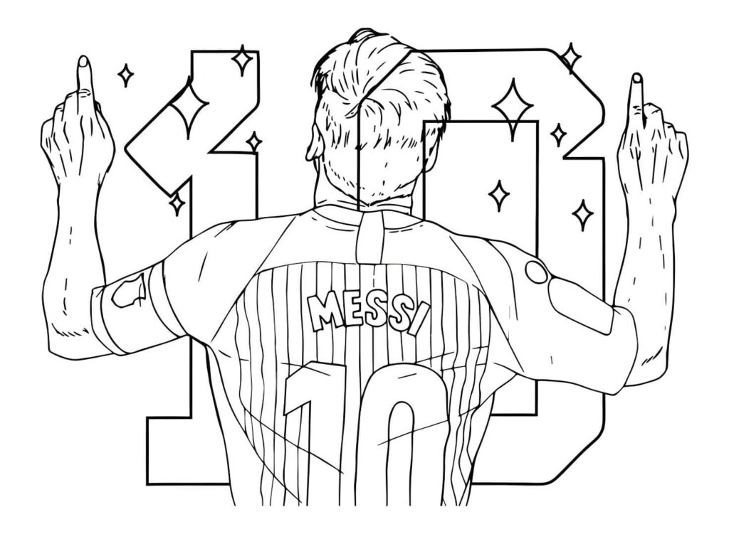 Desenho de Desenho De Lionel Messi 10 Para Colorir para colorir e imprimir Desenho de Desenho De Lionel Messi 10 Para Colorir para colorir
