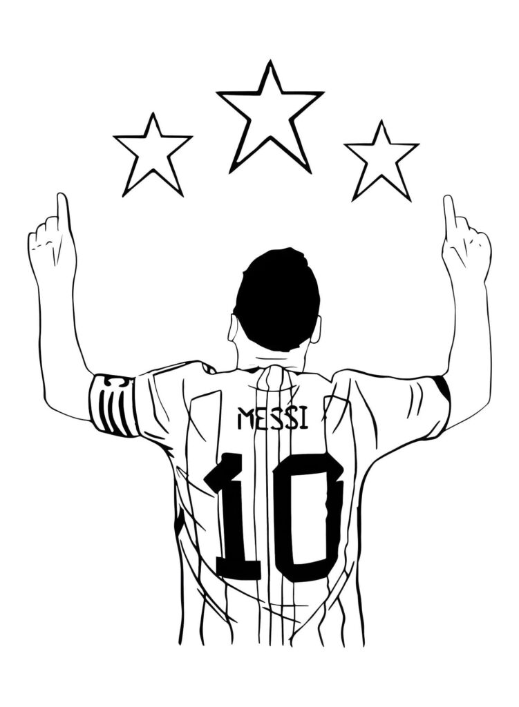 Desenho de Desenho De Lionel Messi Apontando Para O Céu Para Imprimir para colorir e imprimir Desenho de Desenho De Lionel Messi Apontando Para O Céu Para Imprimir para colorir