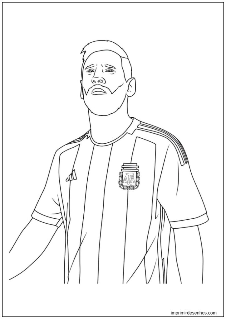 Desenho de Desenho de Lionel Messi com a Seleção para colorir para colorir e imprimir Desenho de Desenho de Lionel Messi com a Seleção para colorir para colorir