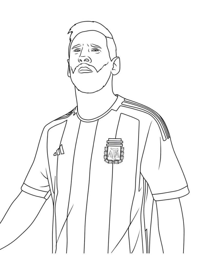 Desenho de Desenho De Lionel Messi Com A Seleção Para Colorir para colorir e imprimir Desenho de Desenho De Lionel Messi Com A Seleção Para Colorir para colorir