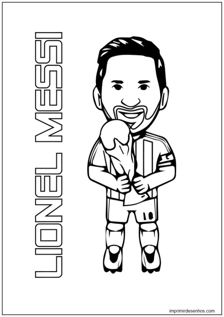 Desenho de Desenho de Lionel Messi com letras para colorir para colorir e imprimir Desenho de Desenho de Lionel Messi com letras para colorir para colorir
