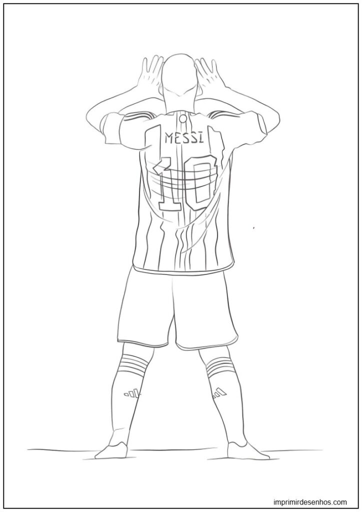 Desenho de Desenho de Lionel Messi comemorando para colorir para colorir e imprimir Desenho de Desenho de Lionel Messi comemorando para colorir para colorir