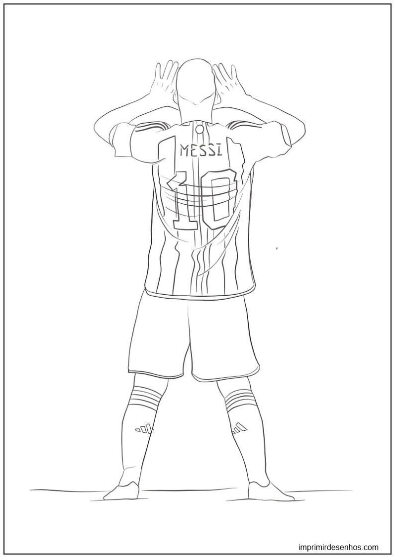 Desenho de Desenho de Lionel Messi comemorando para colorir para colorir