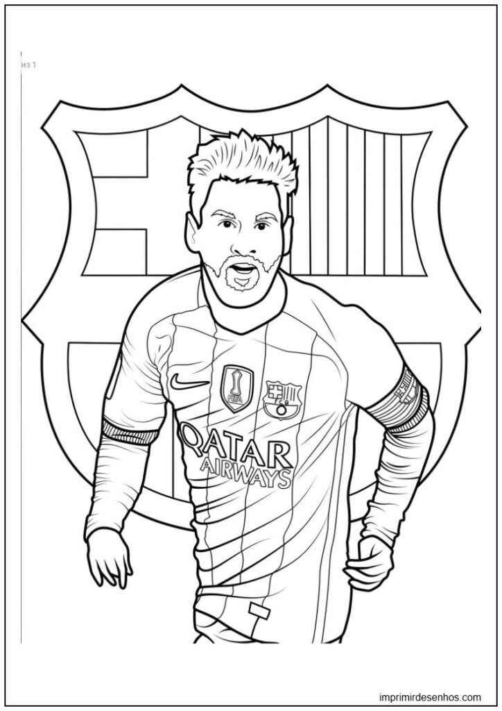 Desenho de Desenho de Lionel Messi no Barcelona para colorir para colorir e imprimir Desenho de Desenho de Lionel Messi no Barcelona para colorir para colorir