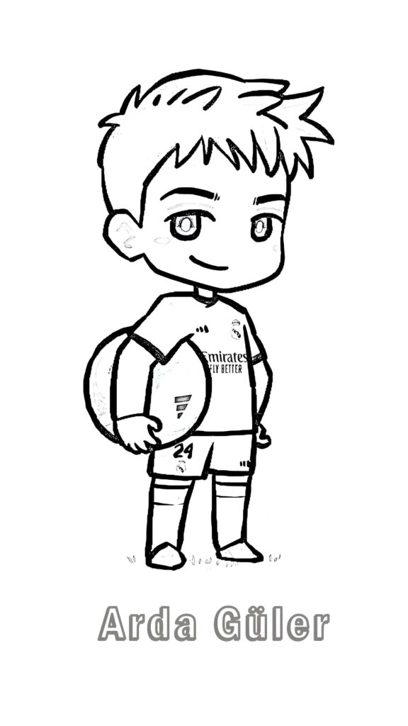 Desenho de Desenho De Boneco De Arda Güler Para Colorir para colorir e imprimir Desenho de Desenho De Boneco De Arda Güler Para Colorir para colorir