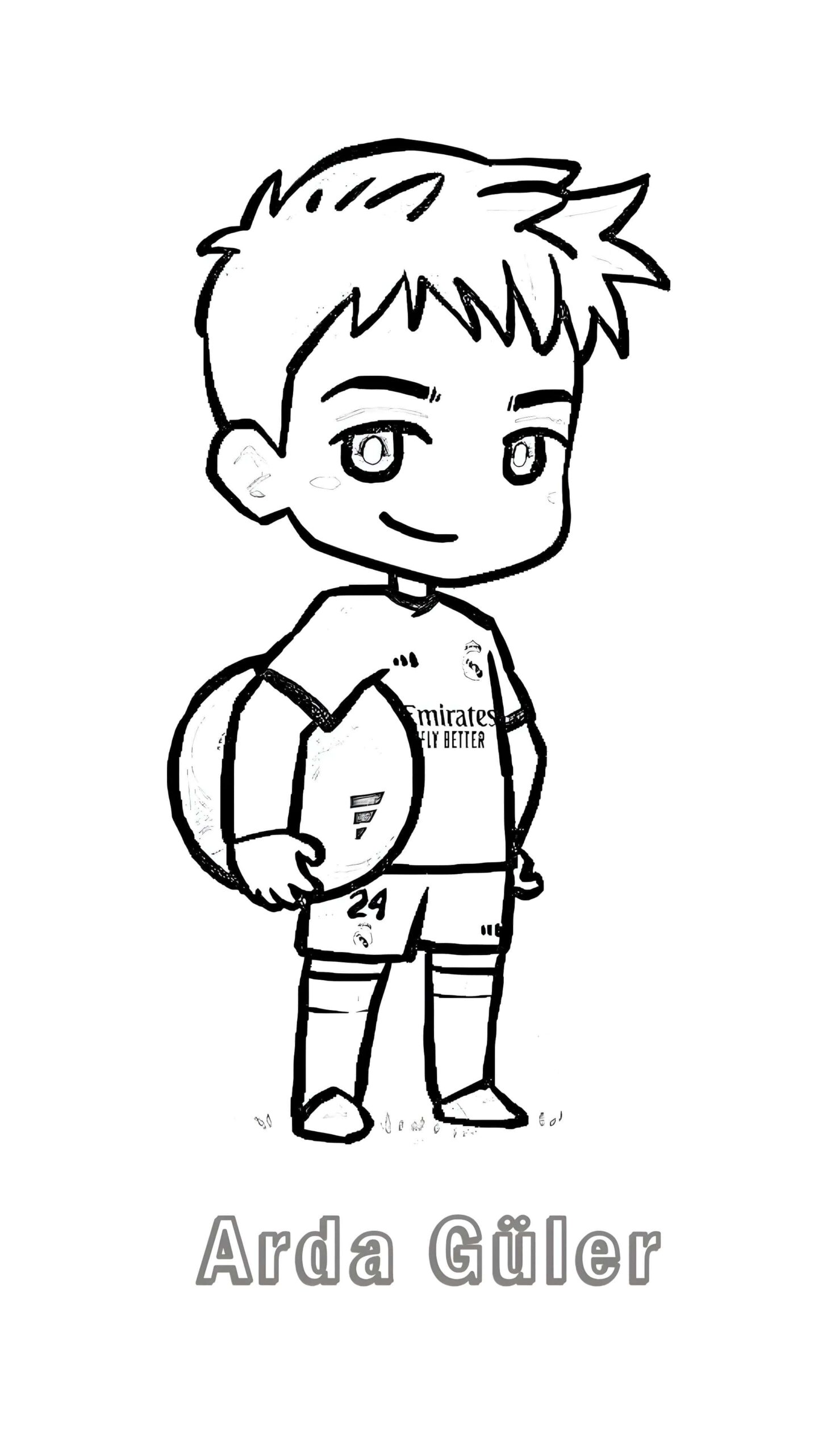 Desenho de Desenho De Boneco De Arda Güler Para Colorir para colorir