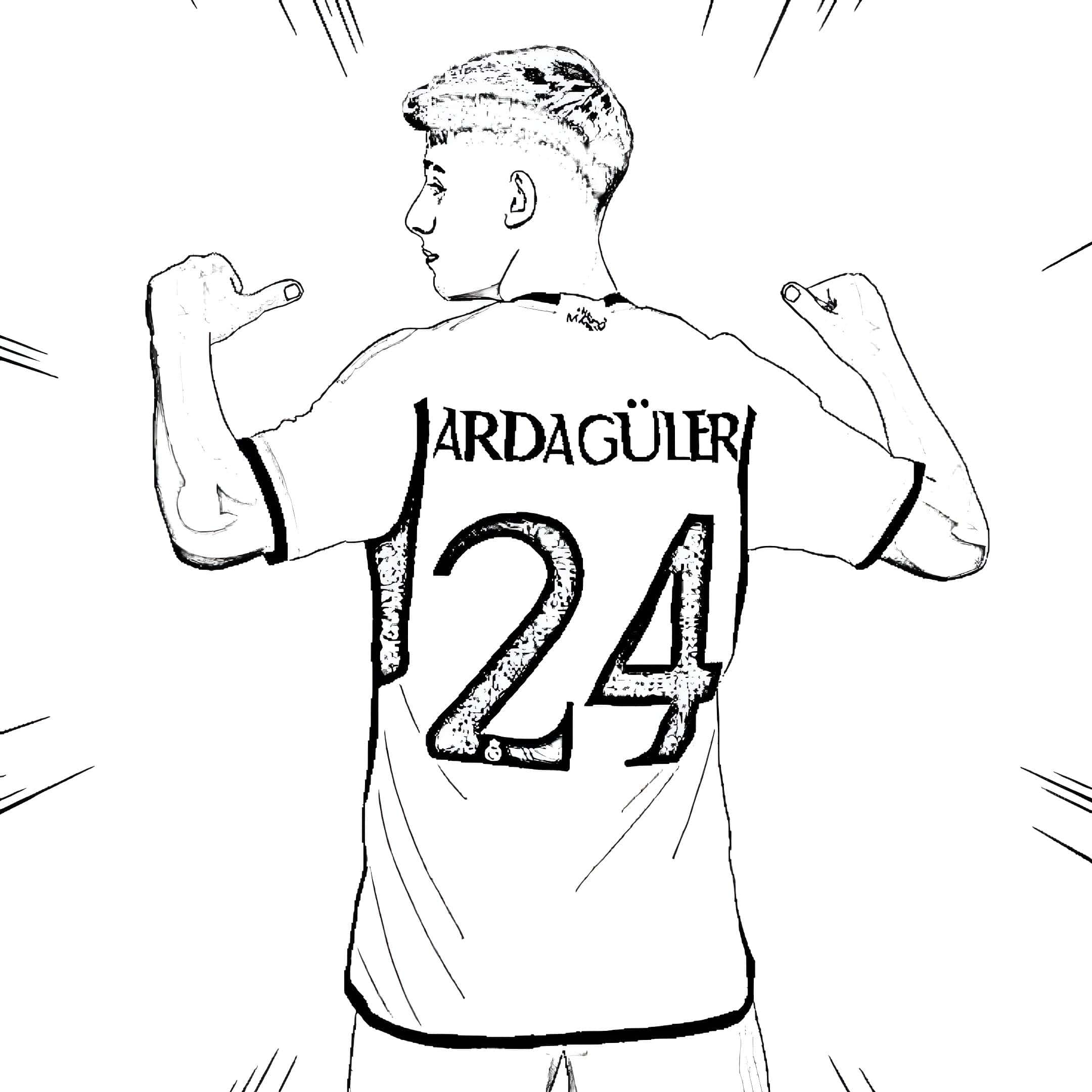 Desenho de Dorsal De Arda Güler 24 Para Imprimir para colorir