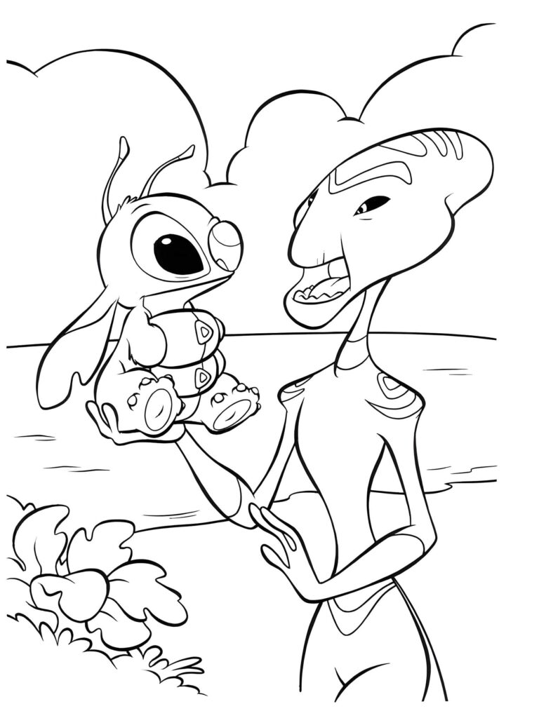 Desenho de Desenho Da Angel De Lilo E Stitch E Personagem Alienigena Para Colorir para colorir e imprimir Desenho de Desenho Da Angel De Lilo E Stitch E Personagem Alienigena Para Colorir para colorir