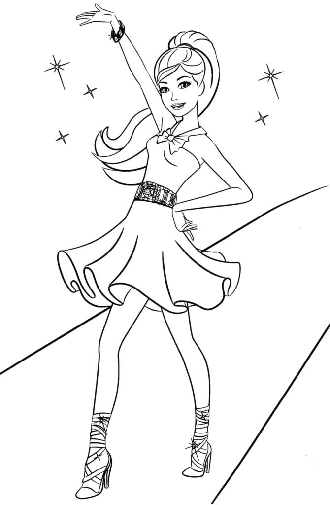 Desenho de Desenho Da Barbie Modelo Para Colorir para colorir