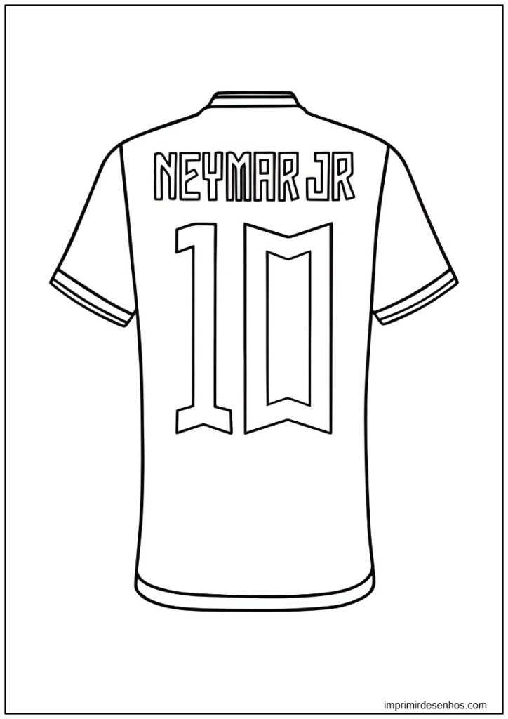 Desenho relacionado de desenho das costas da camisa do Neymar Jr para imprimir