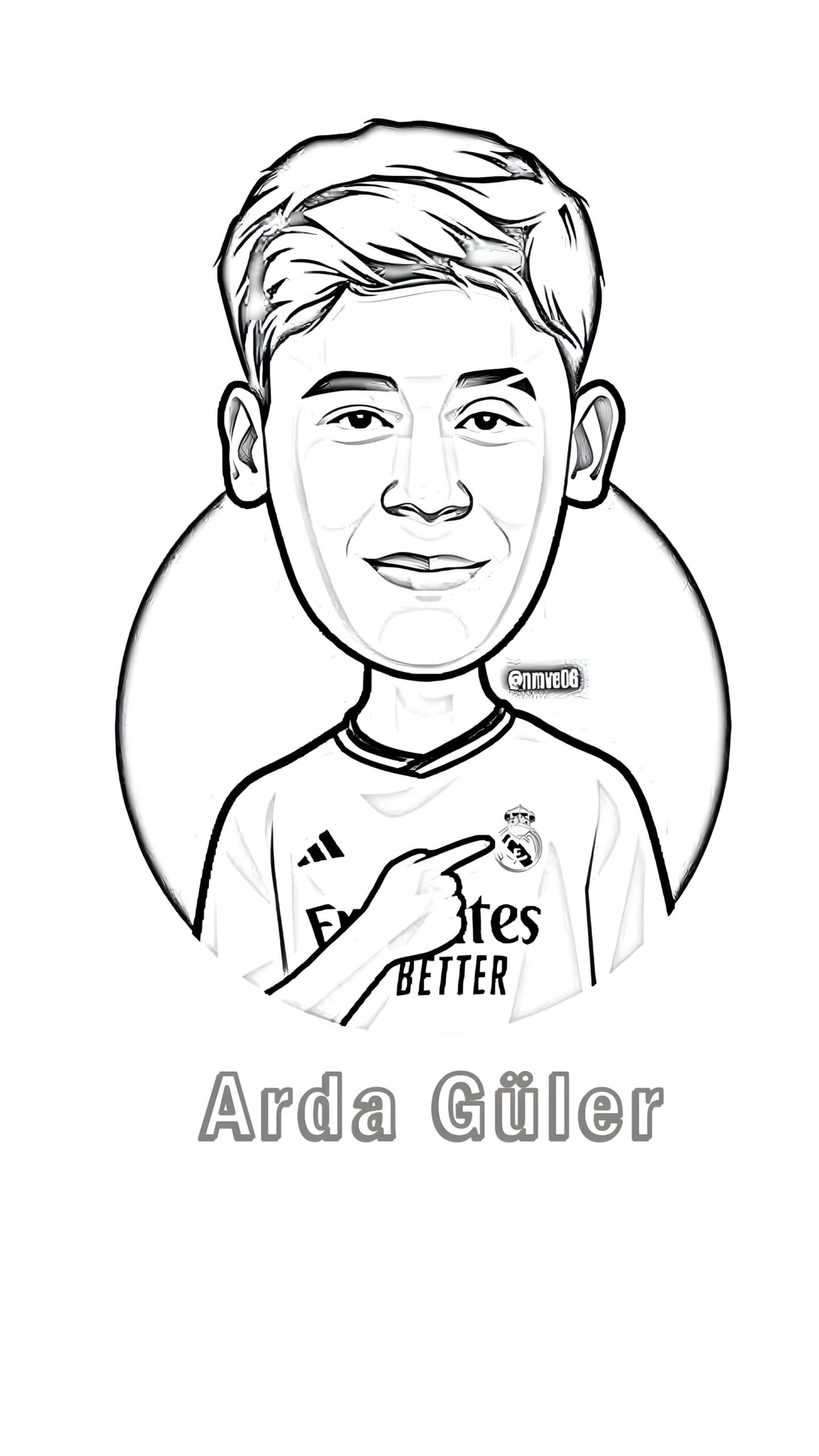 Desenho de Desenho De Arda Güler No Real Madrid para colorir
