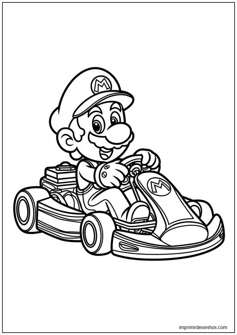desenho de Mario Kart para colorir