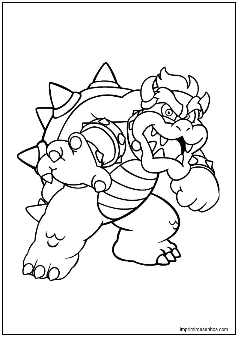 desenho do Bowser para colorir