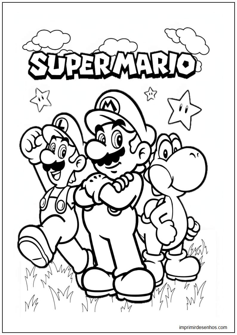 desenho do Super Mario para colorir