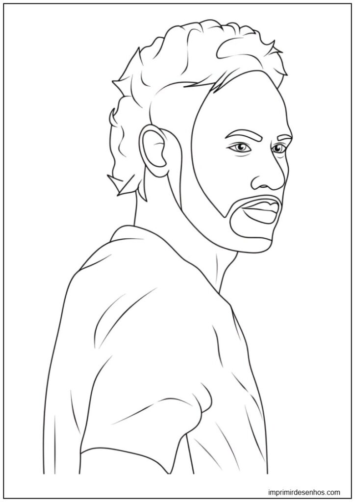 Desenho de imagem de Neymar Jr com corte moderno para colorir para colorir e imprimir Desenho de imagem de Neymar Jr com corte moderno para colorir para colorir