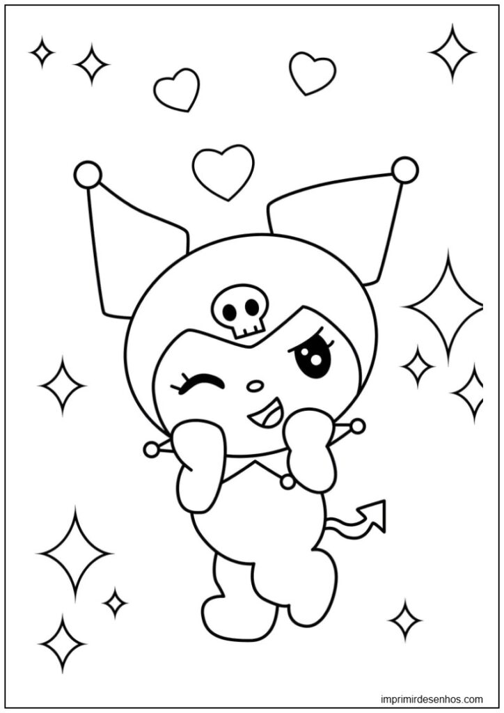 Desenhos de Kuromi para colorir