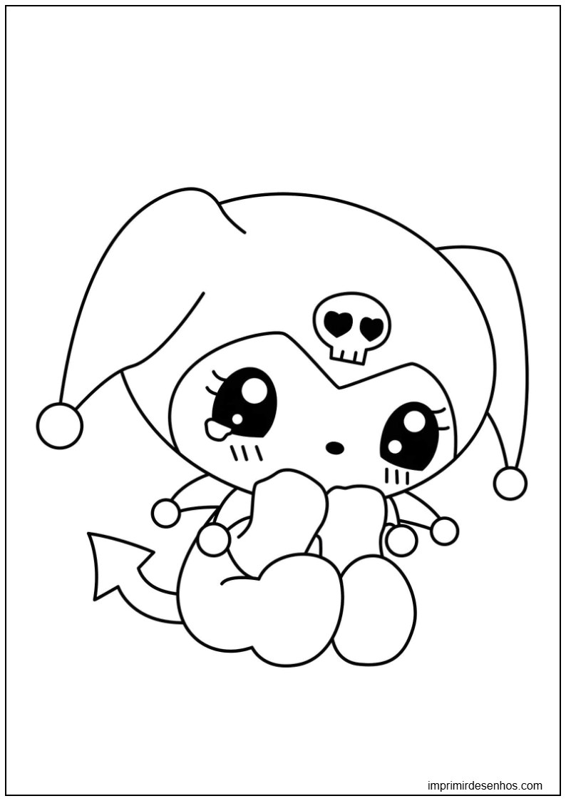 Kuromi Triste Para Colorir