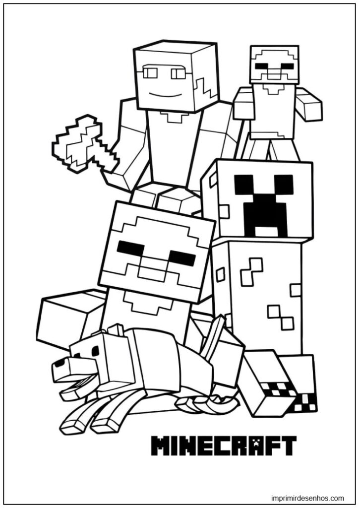 Desenhos de Minecraft para colorir