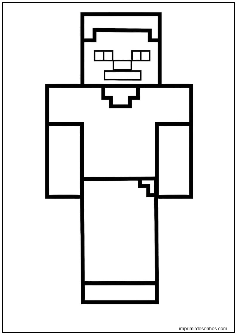 Steve Do Minecraft Para Colorir