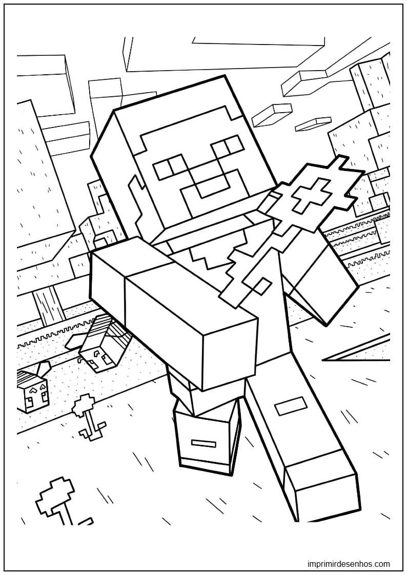 Steve de Minecraft Para Imprimir